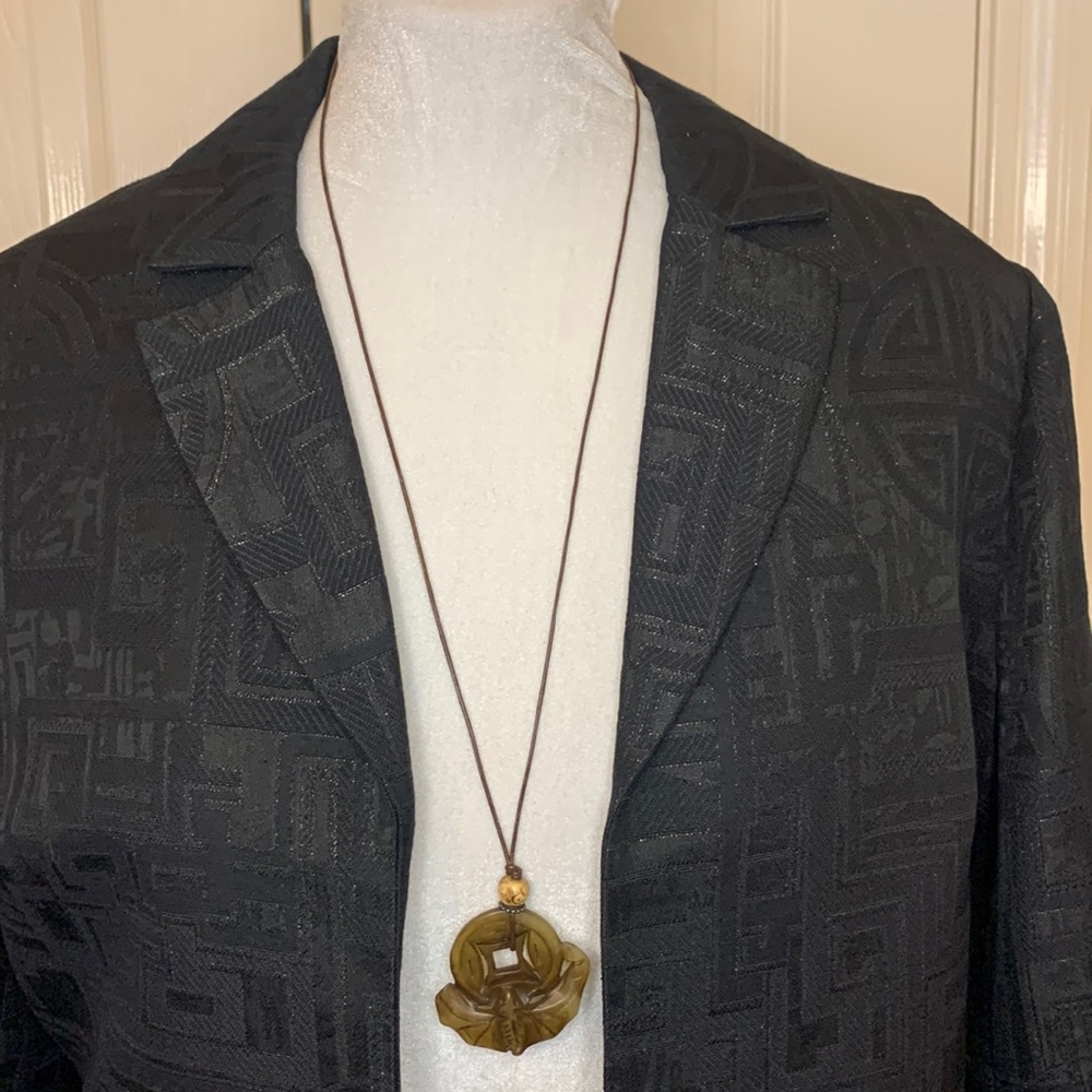 21st & Stone Genuine Stone Leather Long Statement Necklace